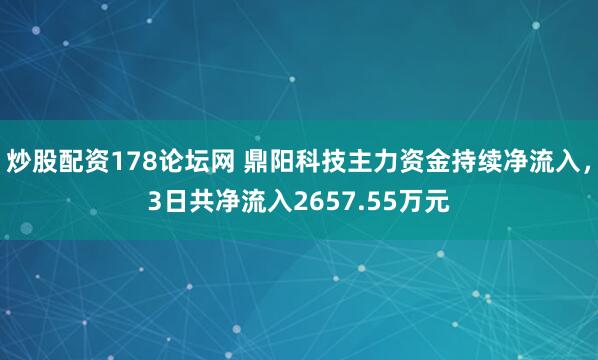 炒股配资178论坛网 鼎阳科技主力资金持续净流入,3日共净流入2657.55万元